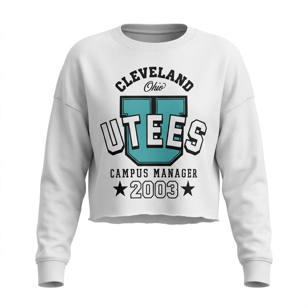 Vintage Charles River Apparel Cleveland 2003 Crop Sweatshirt Women Size M